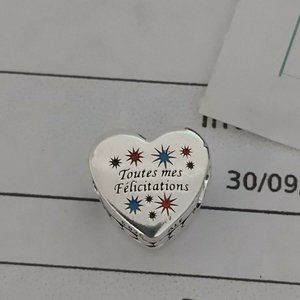 PANDORA *FRANCE EXCLUSIVE* “TOUTES MES FÉLICITATIONS CHARM (VERY RARE)